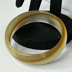 Natural Agate Stone Bangle Bracelet 8” 20mm